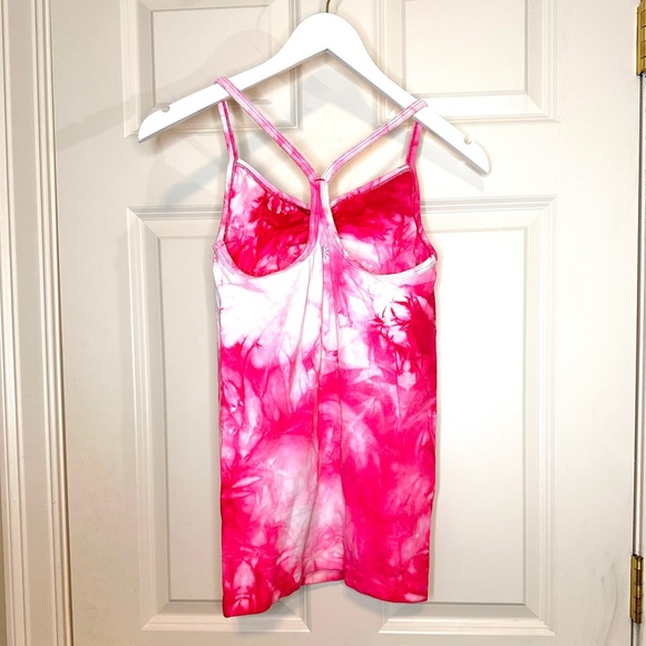 ATHLETA SEAMLESS TIE DYE RUCHED TANK TOP Pink White Size Medium - Picture 5 of 9
